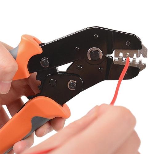 IWISS SN-2549 Precision Simultaneous Crimping Pliers, Ratchet Type, for Open Barrel Terminals, 0.08-1.0mm?, Compatible with Ultra-Small and Small Term