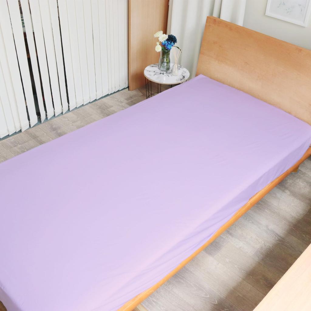 Made In Japan Bed Sheet Fitted Sheet Single Cotton Antibacterial and Deodorizing Treatment Hotel Specifications 10020032cm 100% (Single, Lavender)