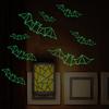 12 Piece Adhesive Halloween Bat Wall Decal With Night Glowing Effect 3D Design Sticker For Home And Party Decoration