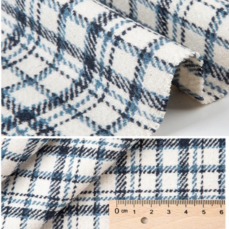 Winter Thickened Brushed Plaid Shirt Fabric Vintage Soft for Handmade DIY Sewing Clothing Skirts Jackets Pants Fabric Cloth