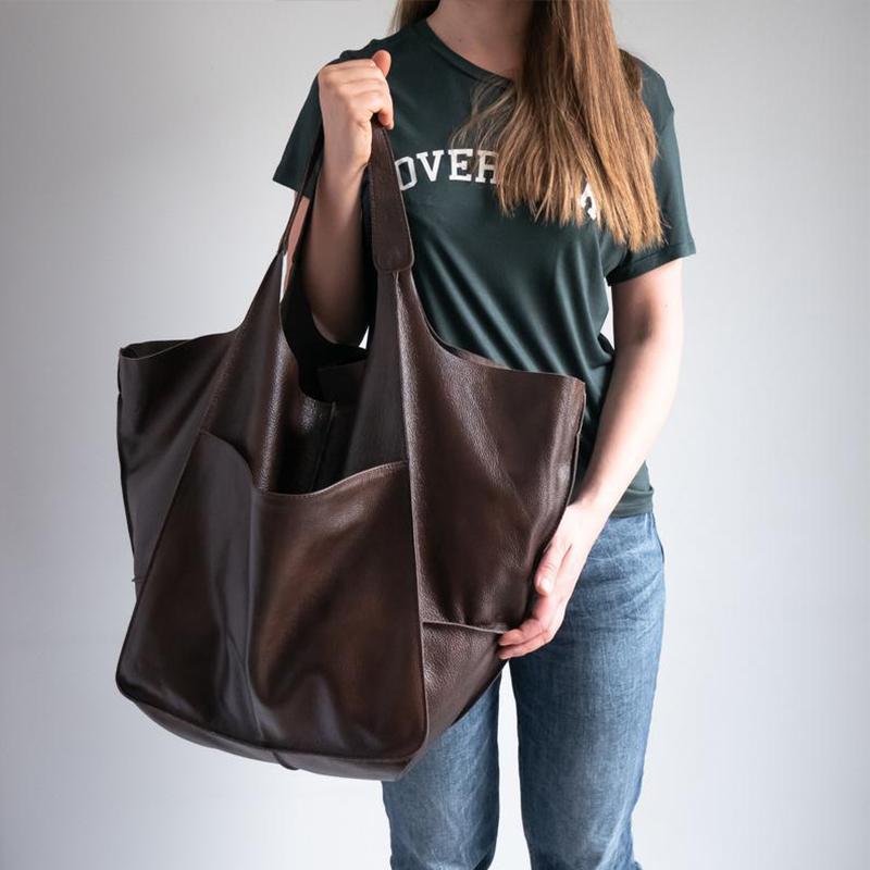 

Повседневная сумка-хобо из искусственной кожи большой емкости для покупок, женская винтажная сумка-кошелек, роскошные дизайнерские сумки через плечо 25x25x38cm