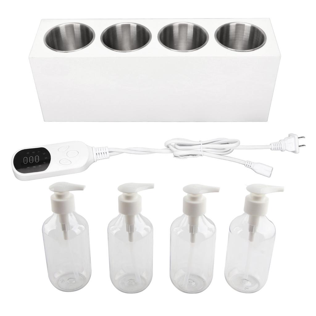 Massage Oil Heater 4 Bottles Fast Heating 9 Gear Auto Off Adjustable Removable Lotion Warmer for