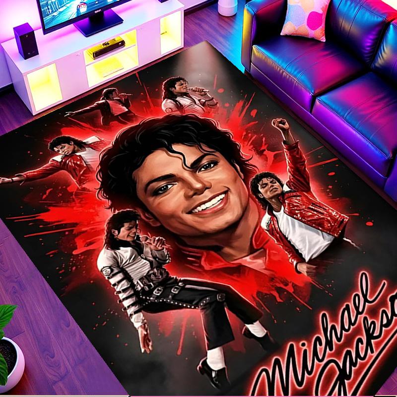 Michael Jackson Print Rug, Washable Floor Carpet, For Entryway Dorm Laundry Room Office Study, Home Decor Birthday Christmas Gift