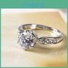 Elegant Womens Geometric White Copper Ring With Faux Diamond For Weddings And Engagements