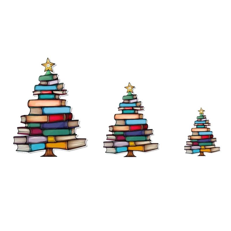

Fresh 3Pcs Book Tree Card Catcher Ornaments, Christmas Tree Theme Of Books, Book Lovers Club Gift
