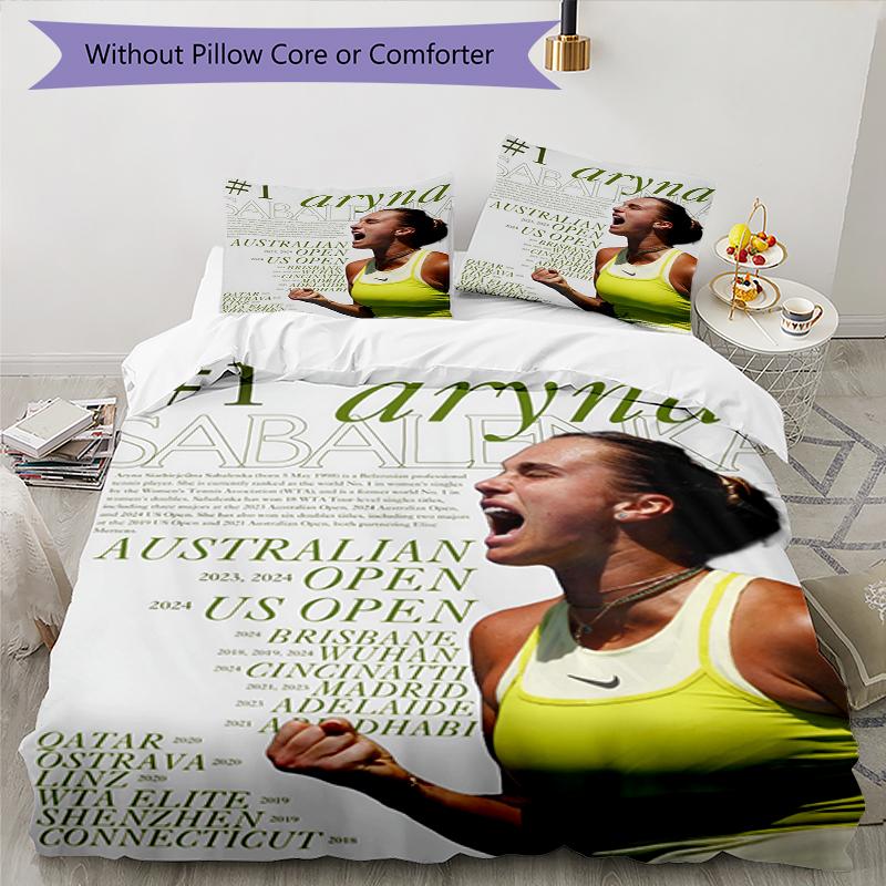 3pcs Sabalenka Bedding Set Duvet Cover Closure Includes 1 Duvet Cover & 2 Pillowcases, Soft and Comfortable for All Seasons.