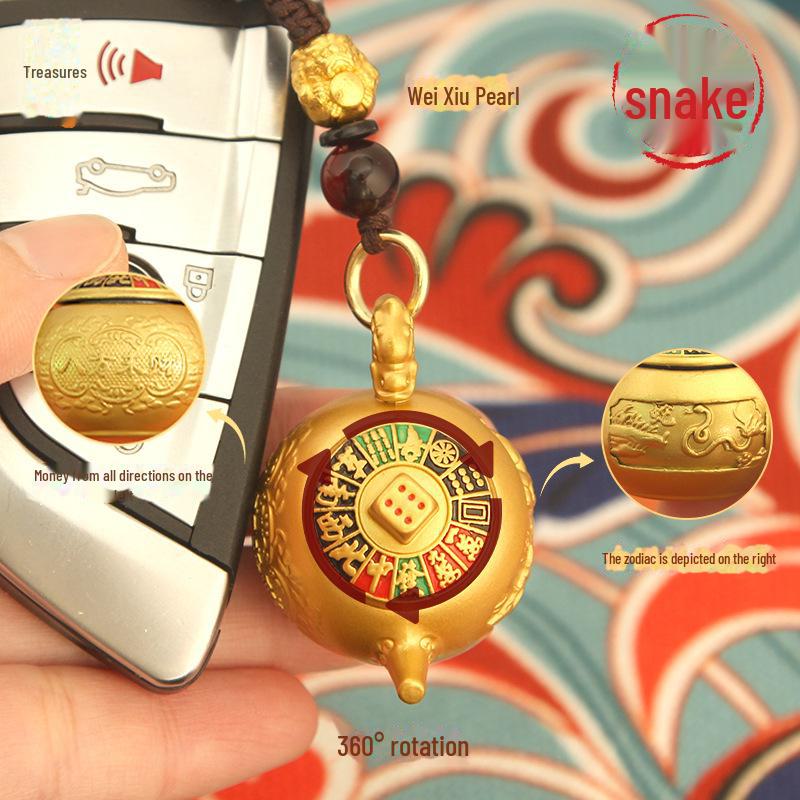 Zodiac Legierung Drehbarer Teekannen-Schlüsselanhänger mit Griff