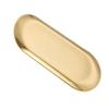Ovales Tablett aus Edelstahl Rutschfest Flacher Boden Verdickt Dekoratives Goldenes Aufbewahrungstablett für Küche Waschtisch Badezimmer Mittel 23x9,3cm / 9,1x3,7in