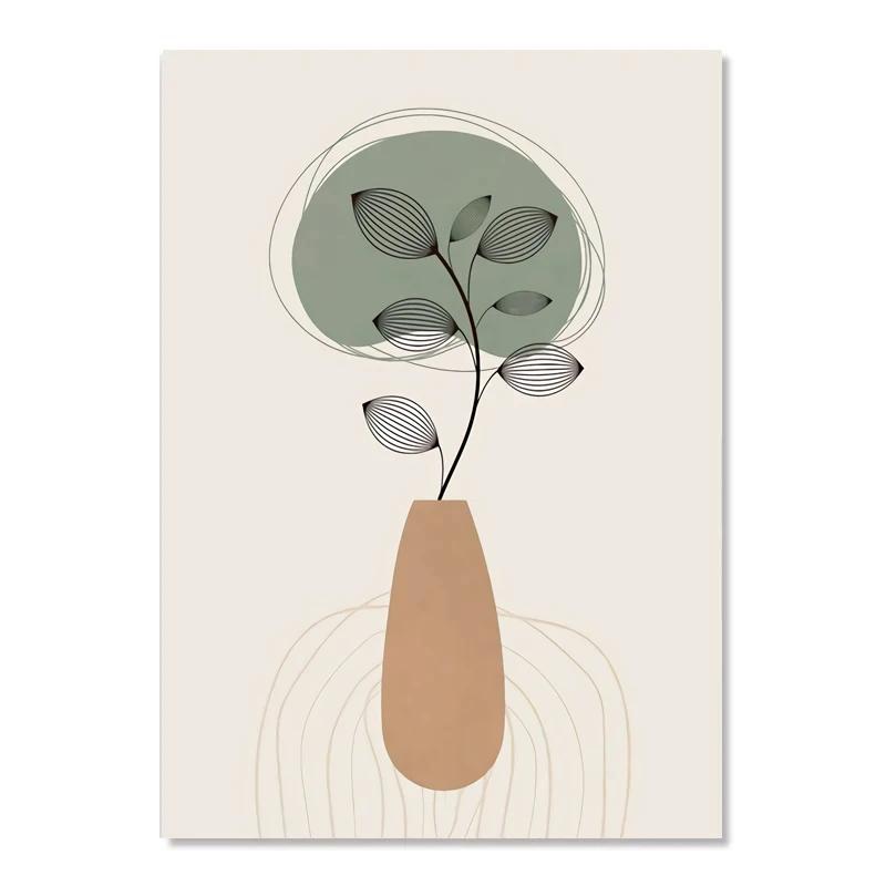 Boho Posters Abstract Geometry Line Leaves Sun Rainbow Boho Home Decor Nordic Canvas Painting Picture For Living Room Decor
