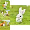 Realistic Rabbit Eat Carrot Diy Resin Figurine Enhancing Miniature Flowerpot Displays