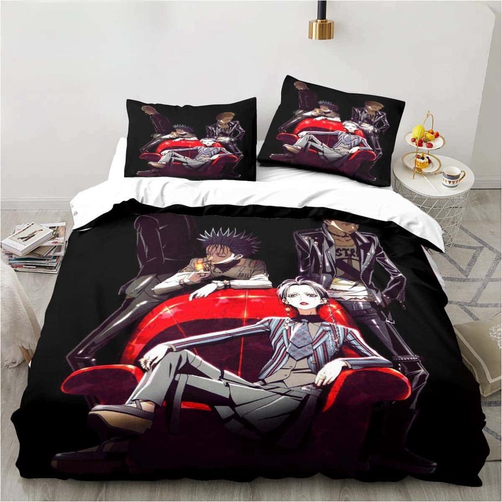 3D Print Cartoons Black Stone NANA Manga Bedding Set Single Twin Full Queen King Size Bed Set Adult Kid Bedroom Duvet Cover Sets