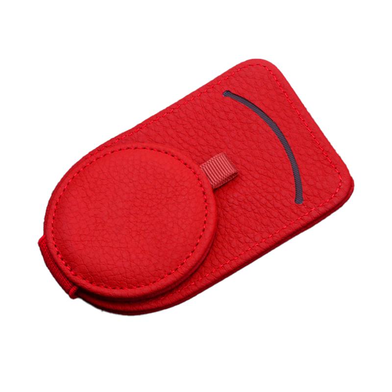 Car Glasses Clip, Car Sun Visor, Multifunctional PU Leather Storage Card, Sunglasses Frame, Creative Magnetic Glasses Clip