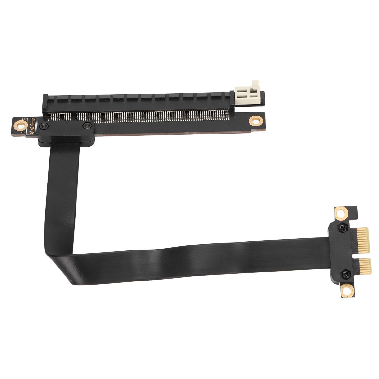 

PCIe Extension Cable 20cm 32Gbps Transmission Rate PCI E 3.0 X1 Black Adapter for Graphics Card Sound Card Network