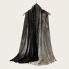 New high-quality double-needle human cotton scarf casual versatile bag headscarf watercolor gradual change color striped long scarf