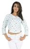 Bimba Womens 3 4th Sleeve Short Top Sweetheart Neck Top Printed Summer