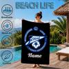 Custom Name Beach Towel Zenit FC Crest Microfiber Beach Towel, Lightweight for Summer Travel, Swimming Pool Fan Birthday Gift