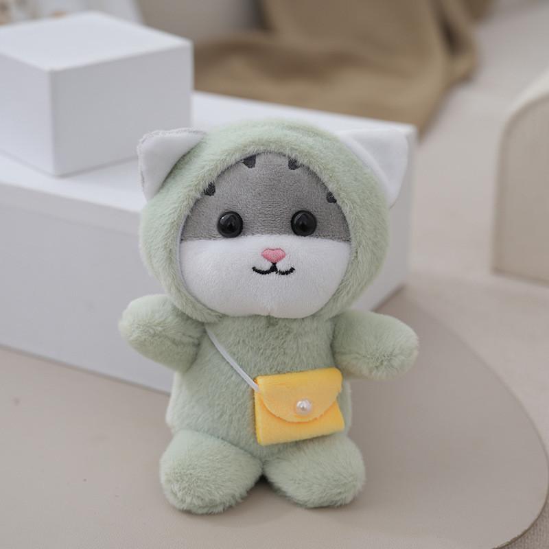 Endearing Cat Plush Doll Keychain Cozy Pp Cotton Animal Bag Charm Toy зелёный