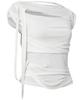Peulleeoeob Asymmetrical Draped Strap Roll-Up T-Shirt (Fl-170_Cream)
