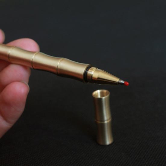 Bambusový model Čistá mosaz Ručně vyrobené Kovové Podpisové Gelové pero Kawaii Kancelářské potřeby