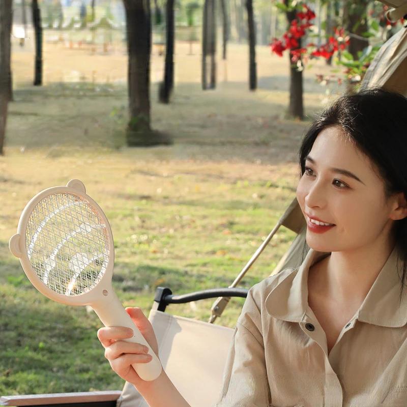 New Electric Mosquito Swatter Small Camping Portable Mounted Outdoor Powerful Household Rechargeable Dormitory Swatter