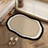 Retro Style Special-shaped Diatom Mud Bathroom Floor Mat, Water Absorption, Non-slip and Quick-drying Toilet, Toilet Door Mat