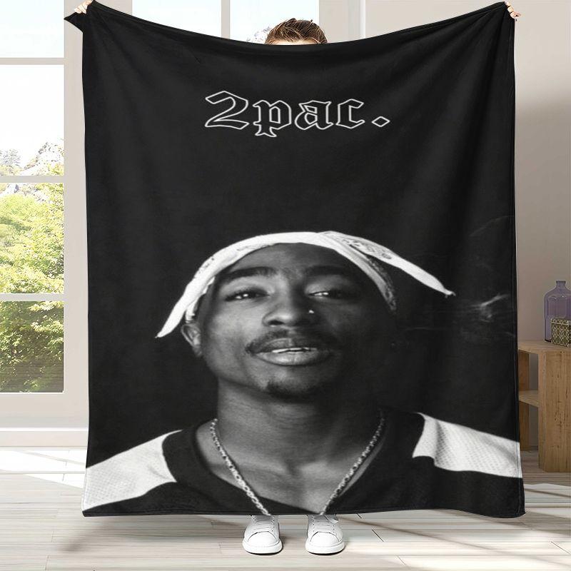 Tupac 2Pac Thug Life West Coast Rap Legend Flannel Throw Blanket,Cozy Warm Blanket for Bed,Sofa,Living Room,Picnic,Camping,Gift