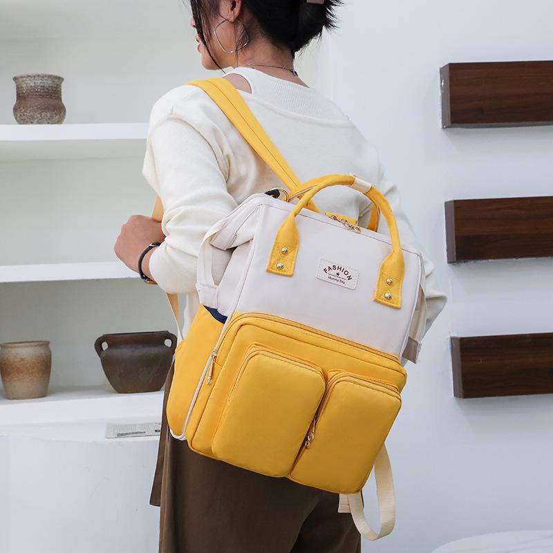 Stylish Multifunctional Mommy Backpack: Handheld & Shoulder Maternity Bag for Convenient Baby Outings