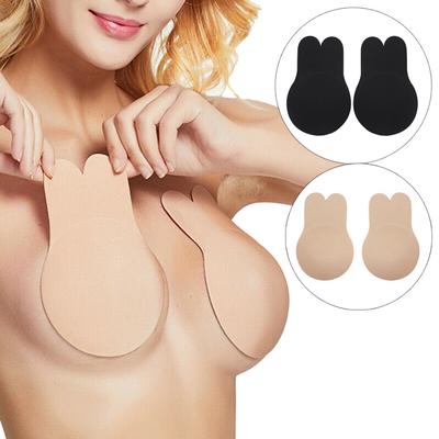 1 Pair Rabbit Ear Reusable Silicone Bust Nipple Cover Pasties Stickers Breast Adhesive Invisible Bra Lift Tape KTB