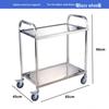 Thickened Stainless Steel 2-Tier Mobile Kitchen Serving Cart