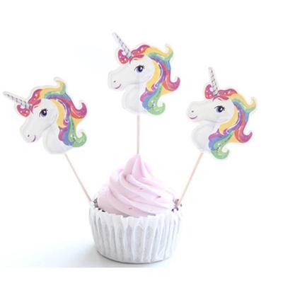 24pcs Cupcake Cake Toppers Happy Birthday Cake Flags Kids Baking Decorations