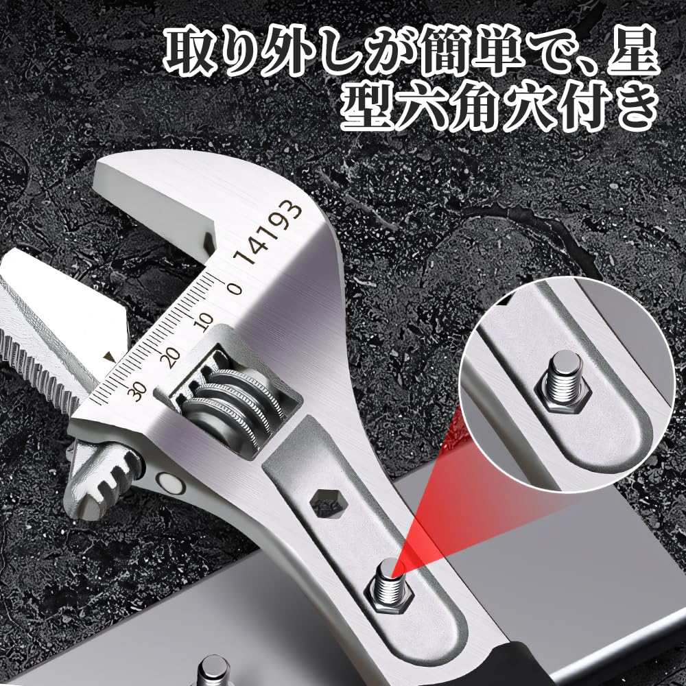 Adjustable Monkey Wide Adjustable Maximum Opening Width with for Water Motorcycle Machine and Maintenance Wrench, Multi-Function Spanner, Wrench,