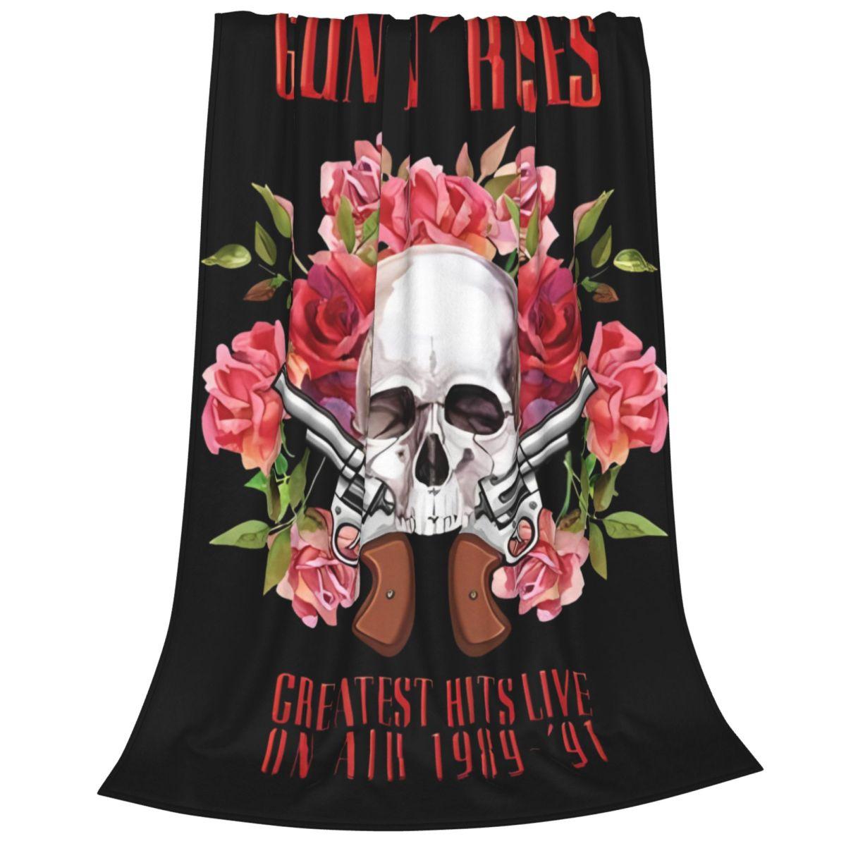

Lets Rock Guns N Roses Blanket Hip Hop Flannel Throw Blanket Summer Air Conditioning Personalised Soft Warm Bedsprea 30x40in