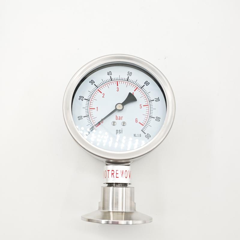 Tri Clamp 50.5mm/64mm Diaphragm Pressure Gauge 100mm Dial Sanitary Stainless Steel Pressure Gauge Bar/PSI