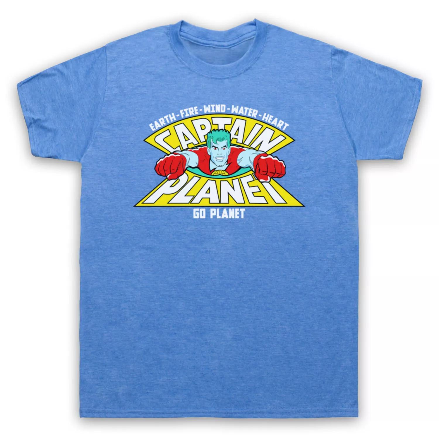 CAPTAIN PLANET EARTH FIRE WIND WATER HEART KIDS TV 90 S MENS & WOMENS Boys Baby Children T-shirt 100