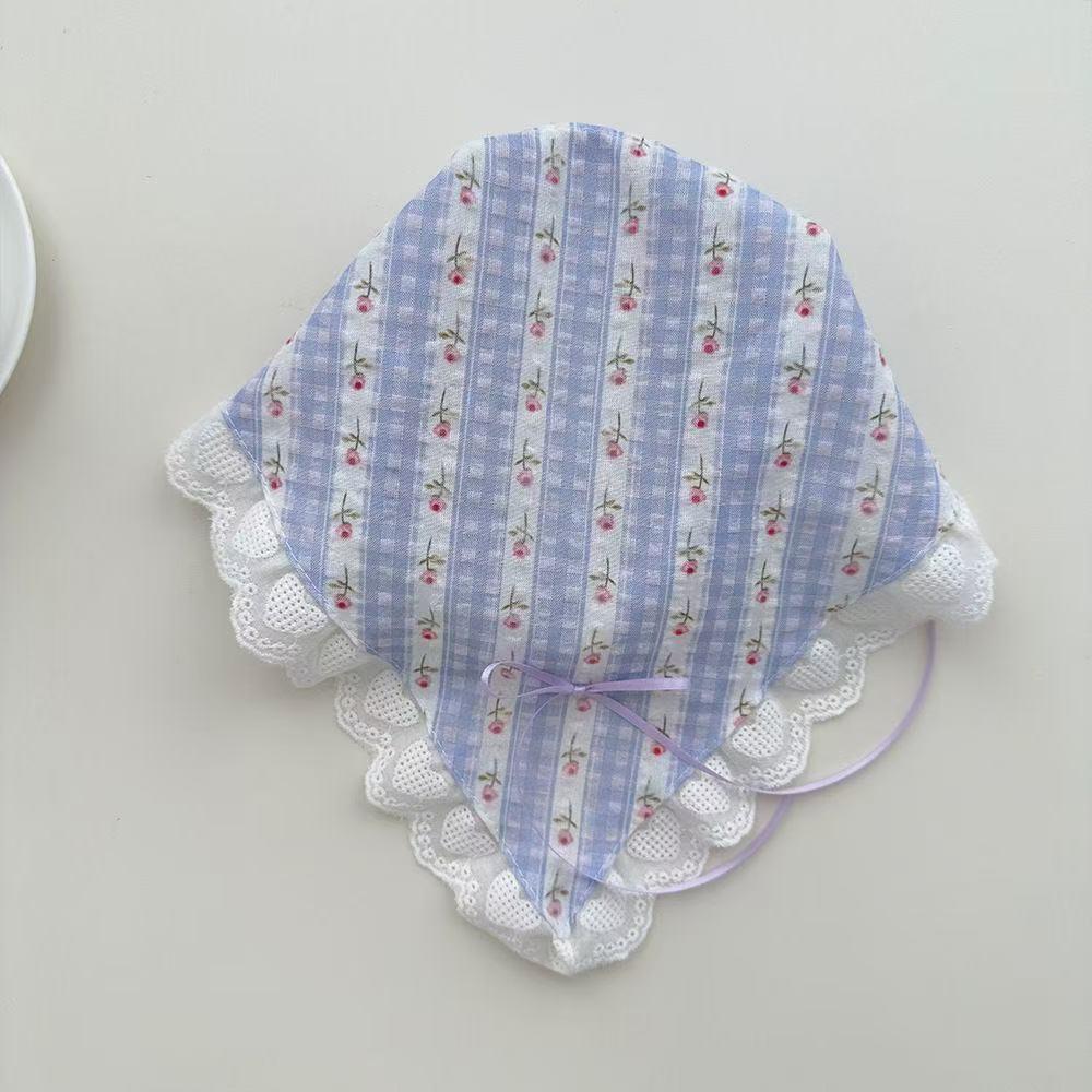 Pastoral French Lace Triangle Hair Scarf and Headband for Spring Outings