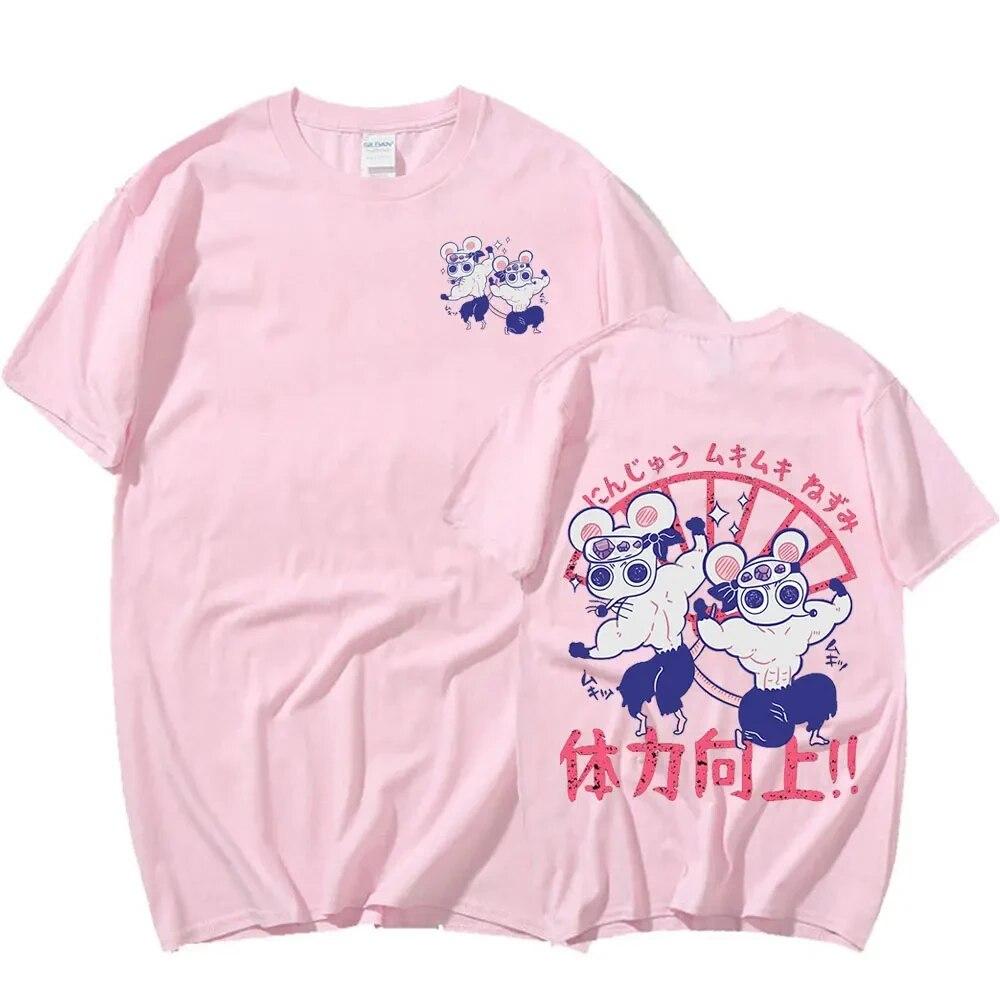 Summer Unisex Women Tshirts Anime Demon Slayer Uzui Tengen Mice Muki Print T-shirt Casual Short Sleeve T Shirts Punk Gothic Tops