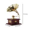 Antique Square Gramophone Showpiece for Home Decor, Office, Gift Idea, Music Lover Gift, Wooden Gramophone
