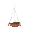 Pet Birds Toy Squirrel Coconut Shell Hanging Basket Sling with Acrylic Rings  for Parrot Hammock