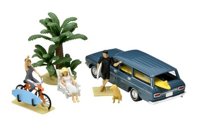 Geocolle 64 Car Snap 19a Surfing ABS częściowo miniaturowy zestaw samochodowy 1/64# żywica/PVC lalki/akcesoria (pomalowany, zmontowany) + odlew ciśnieniowy