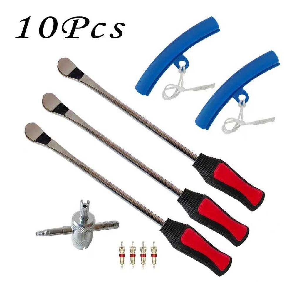 Portable Motorcycle Tire Lever Set with Ergonomic Handle Heat Treated Steel Construction for Tire Repair Tasks