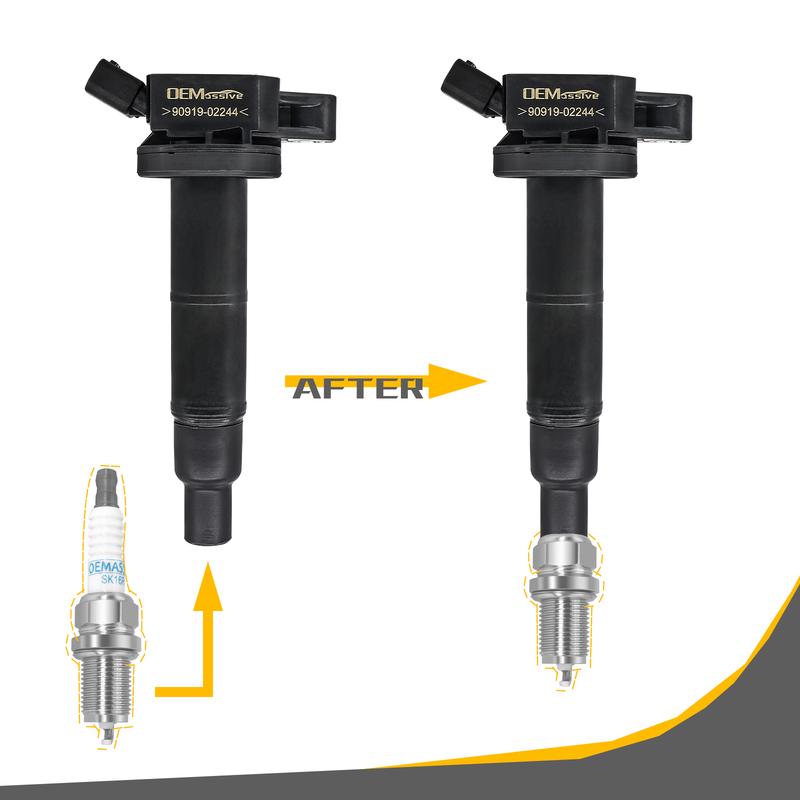 4PC Car Black Ignition Coils 90919-02244 Engine Components FOR Lexus HS250h Toyota Corolla Matrix 2.4L Pontiac Vibe Scion tC xB