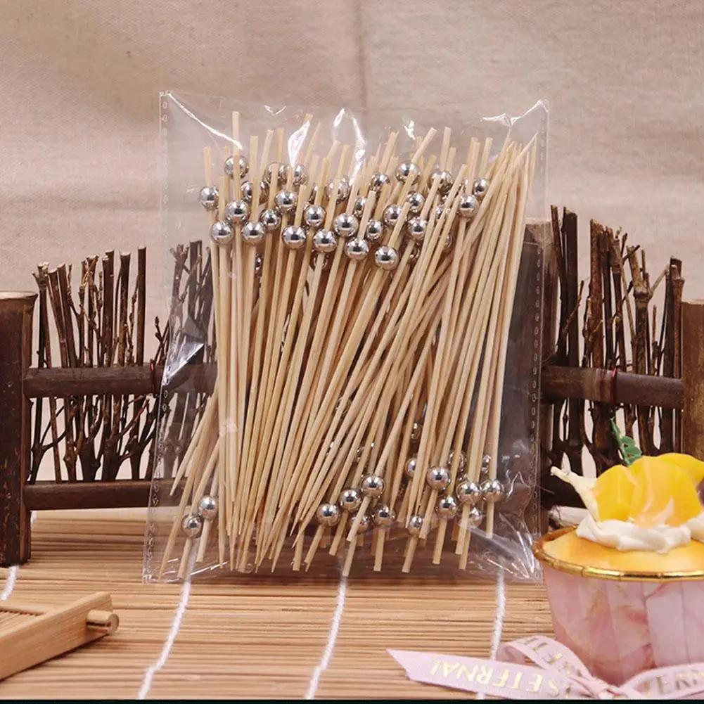 Premium Bamboo Skewers Sturdy Rounded Tips for Fruits Cheese Party Platters Eco Friendly Decorative Cocktail Picks Christma R4K0