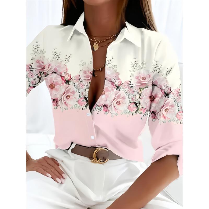 Hot Ladies Shirt 3D Print Long Sleeve Loose Shirts Hawaiian Shirts Fashion and Casual Character Size Comfortable Fabric