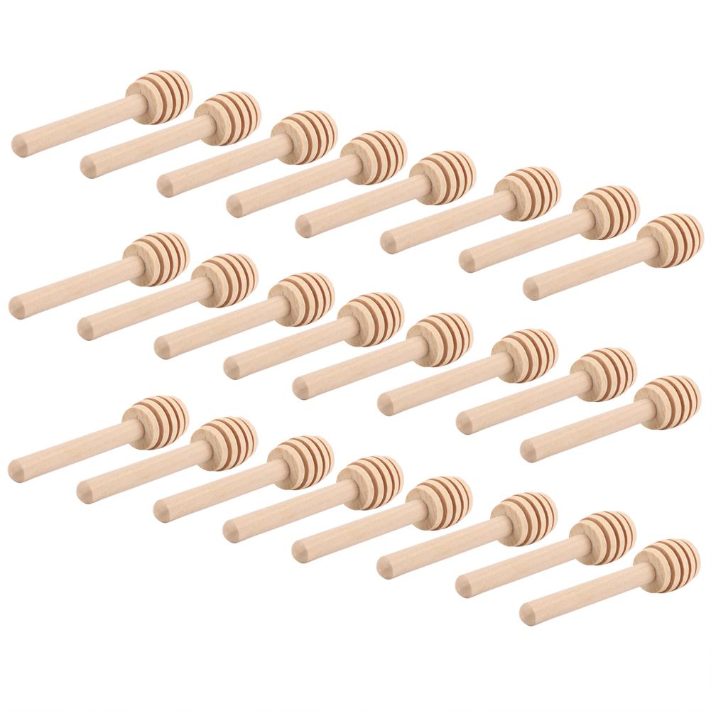 24 KS Dřevěná Lehká Naběračka na Med Míchací Tyčinka