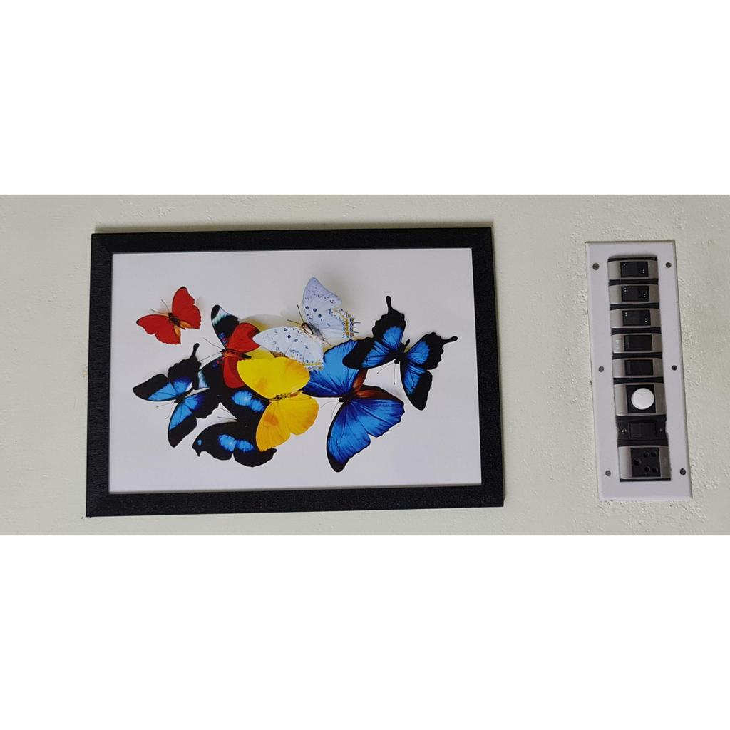 Målningar Fjäril Modern Konst UV-lackerad Målning med Ram för Heminredning (Flerfärgad, 14" x 20")