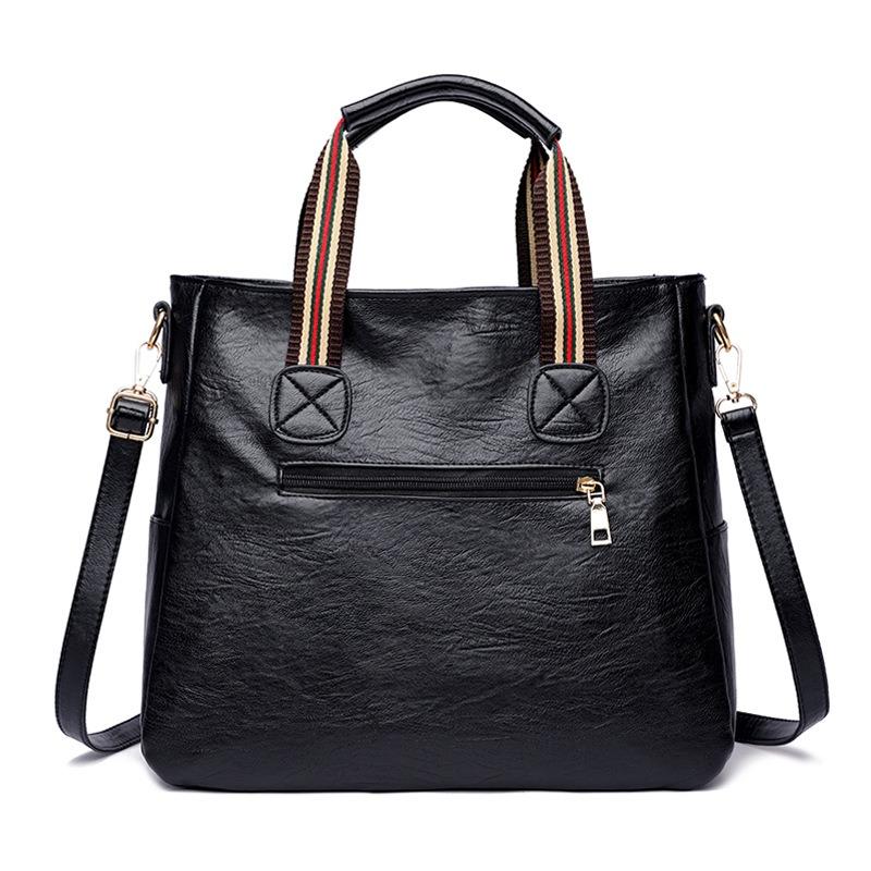 New Pu Texture Temperament Handbag Flowing Soft Leather Retro Simple Shoulder Bag Tote Bag Women