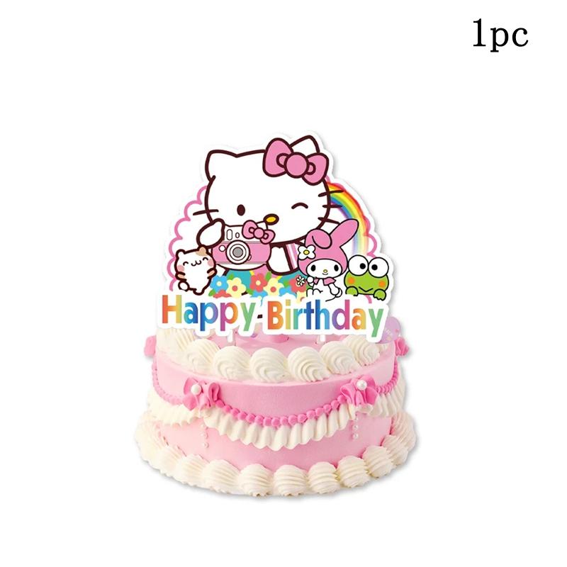 

Хелло Китти Sanrio Украшение на День Рождения Товары для вечеринки Кавайные Шары Одноразовая Тарелка Стакан Мультяшный Флажок Аксессуар для Украшения Вечеринки