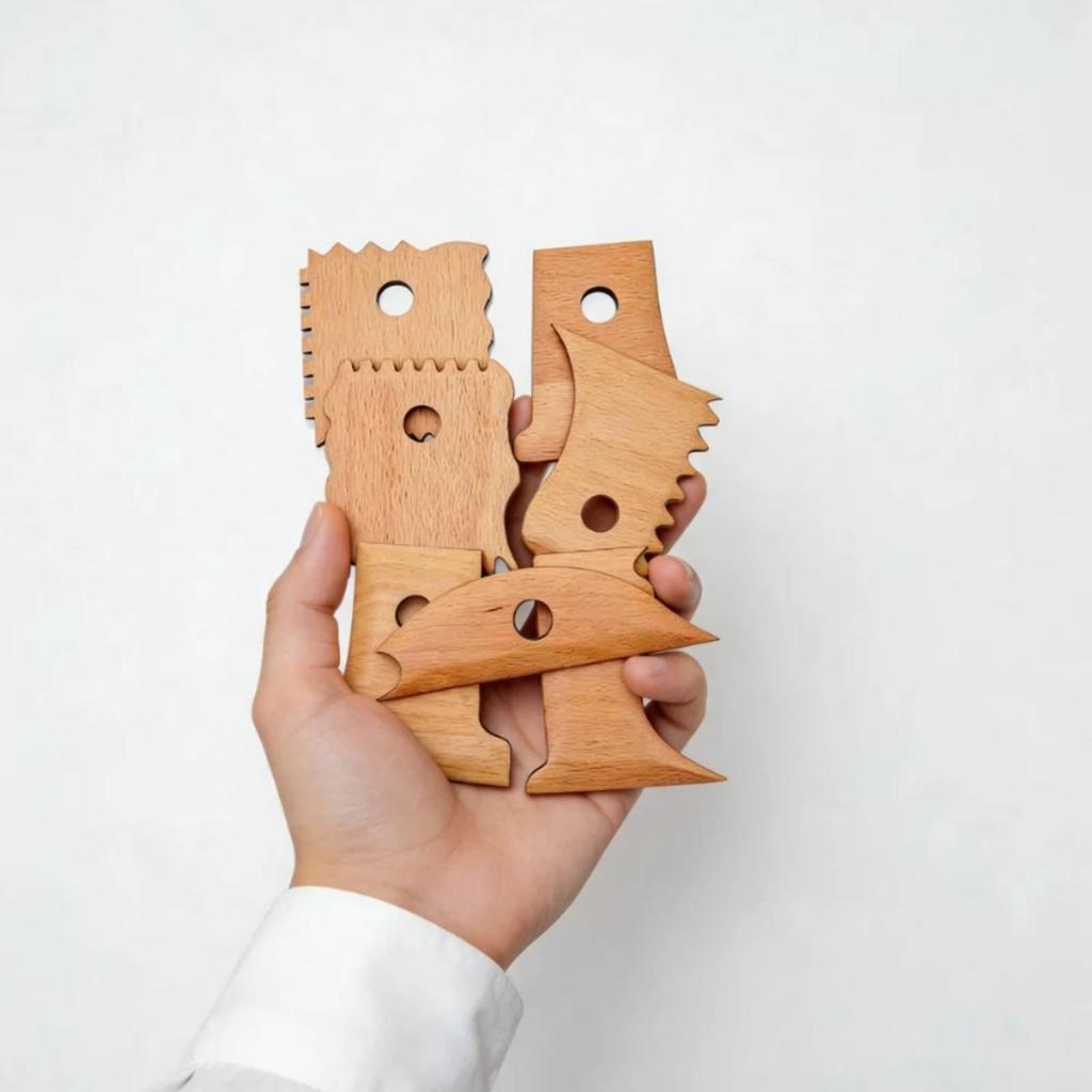 7 Pieces Clay Trimming DIY Potter Rib Tool Set Long-Lasting for Art Class