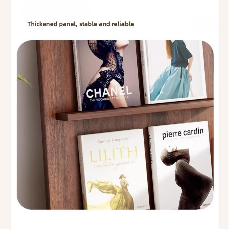 Floor-standing Bookshelf Newspaper Stand Nordic Creative Simple Multi-layer Solid Wood Decorative Display Home Storage Book Nook