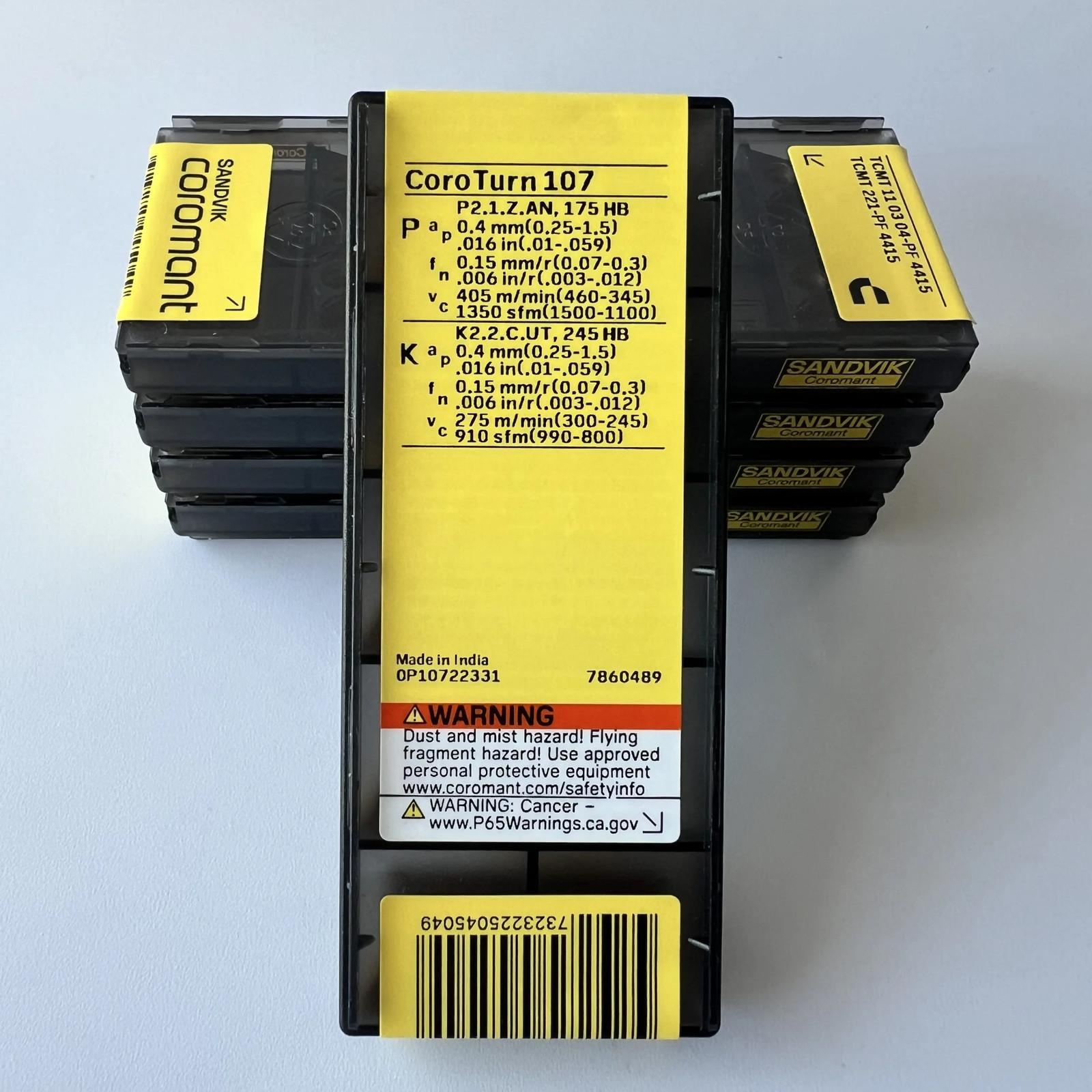 

SANDVIK / TCMT110304-PF 4415 / Industrial indexable Carbide Inserts 10 Pcs